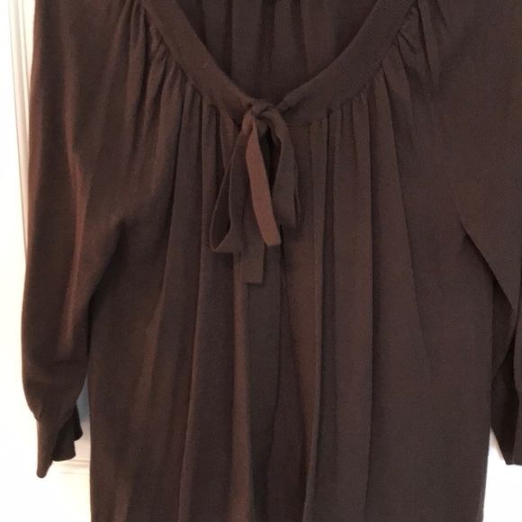 Talbots chocolate brown flowy short cardigan - Picture 2 of 3
